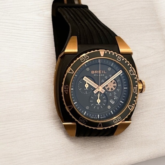 Breil Milano Mediterraneo 47 mm Rose Gold Tone Steel Grey Dial Men Watch BW0537 - Picture 2 of 10